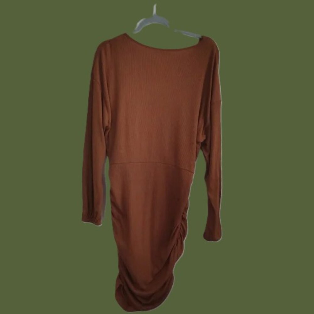 Shein soft, comfy, moveable, breathable women's Brown Dress w/scrunch sides